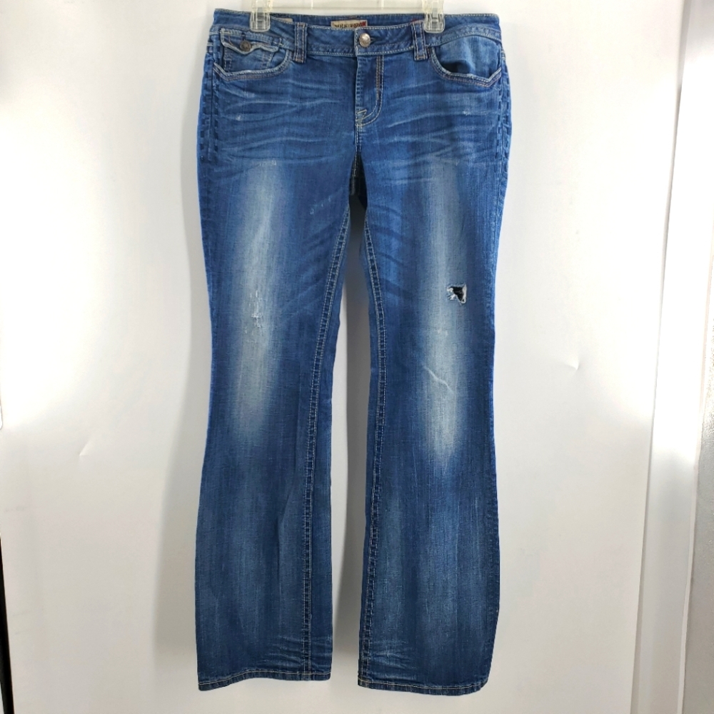 MEK DNM by Buckle flare jeans midrise light wash 31 x 36